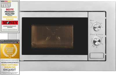 Produktbild von Exquisit Einbau-Mikrowelle EMW10-020 inox | max. 800 W | Garraum 20 l | Inox Front