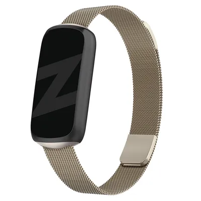 Produktbild von Bandz Milanese Loop Band passend für Fitbit Luxe - Milanese Band mit Magnetverschluss - Champagnerfarbenes geflochtenes Stahlband