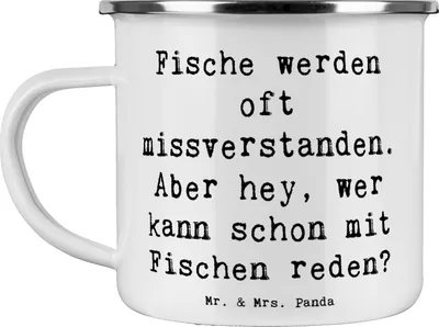 Produktbild von Mr. & Mrs. Panda Pott Spruch Fische Geheimnisse - Weiß - Geschenk, Teetasse, Tierkreiszeichen, Geschenke Sternzeichen, lustige Sprüche, Charakter, Astrologie, Empathie