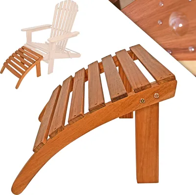 Immagine prodotto di Casaria Poggiapiedi per Sdraio Adirondack Sostegno Gambe 7 Montanti Legno di Acacia Esterni Interni