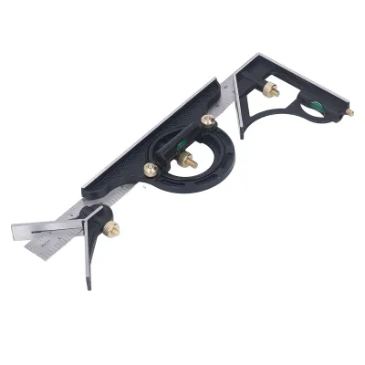 Zdjęcie produktu dla Miernik kombinowany, miernik głębokości, linijka traserska, linijka kątowa, kwadrat kombinowany, linijka pomiarowa ze stali nierdzewnej