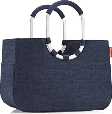 Image de Sac à provisions - 46 x 34 cm - Bleu - Gris argenté - Polyester - Aluminium - Poignées annulaires
