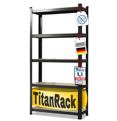 Produktbild von Schwerlastregal verschiedene Farben & Größen bis zu 1250 kg Tragkraft Schwarz Höhe/Breite/Tiefe: 150x75x30 cm