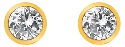 Produktbild von Vergoldete Ohrringe mit Topas und echtem Diamant-Edelstein DE832