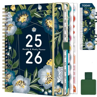 Imagen del producto de Calendario semanal A5 para los años 2025-2026 con bolígrafo y pegatinas