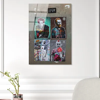 Produktbild von Wallity, UV-491 45 x 65, Dekorative Malerei aus gehärtetem Glas, 100 % gehärtetes Glas, Mehrfarbig, 45 x 65 cm