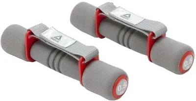 Zdjęcie produktu dla Hantla jednoręczna Reebok Softgrip 0,5 kg szaro-czerwona