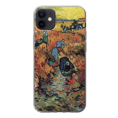 Produktbild von MuchoWow® Handyhülle Schutzhülle Hülle für iPhone 12 mini Der rote Weinberg - Vincent van Gogh Silikon Softcase Handy Hülle - Bild