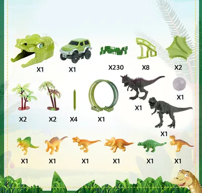 Produktbild von MalPlay Mega Dinosaur 260 Teile Autostrecke | Dino Magic Park Track | elektrisches Auto | Jurassic Rennstrecke | Kinder ab 3 Jahre