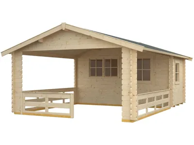 Obrázek produktu pro Dřevěný zahradní domek SKAN HOLZ Alicante přírodní 380 x 613 cm