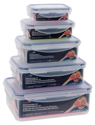 Lebensmittel-Aufbewahrungsboxen, 5er Set, luftdicht, BPA-frei, 0,24–2,5 l