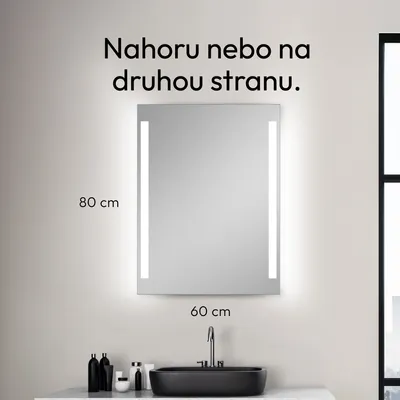 Produktbild von Koupelnové zrcadlo s osvětlením TALOS LED 80x60 cm - vhodné do vlhkých prostor díky hliníkovému korpusu - neutrální bílé světlo