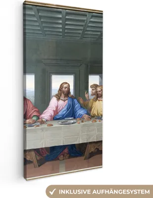 Produktbild von MuchoWow® - Leinwandbilder - Das letzte Abendmahl - Leonardo da Vinci, Wandbild, Wanddeko Bilder Wohnzimmer, 40x80 cm