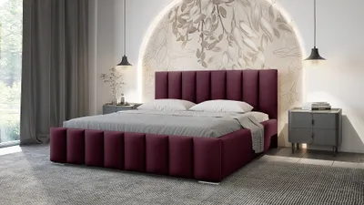Produktbild von ADIDAR Greta Polsterbett 200x200cm Doppelbett Metalrahmen mit hydraulischen Liefern Bett Kirshe Magic Velvet 2202 - mit Lieferung nach Hause