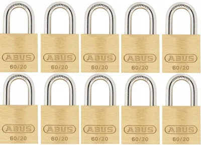 Produktbild von Abus 60/20 Messing Vorhängeschloss 10 Stück Gleichschließung