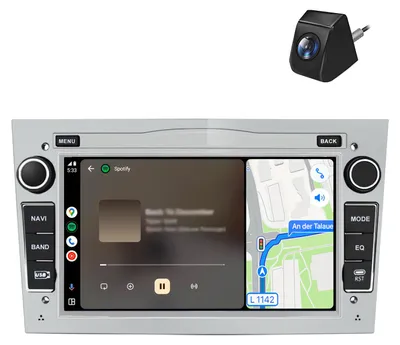 Obrázek produktu pro Rádio typu C s 64 GB, CarPlay a Android pro modely Opel Astra H, Corsa C, Vectra C, Corsa D, Zafira B, Mervia A – Bluetooth, DAB+, navigace, ovládání na volantu