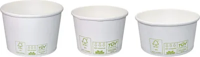 Produktbild von 200x  Eisbecher Pappbecher 100% ohne Kunststoff 160ml Ø85 Höhe 43mm weiß