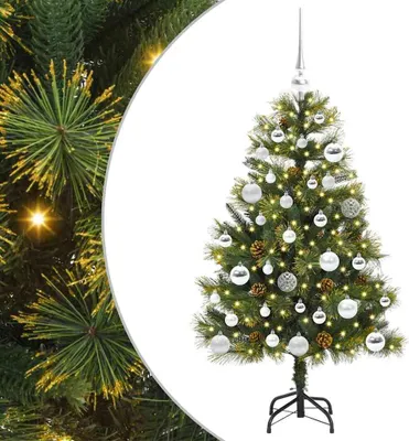 Obrázek produktu pro vidaXL Umělý skládací vánoční stromek se šiškami 120 cm