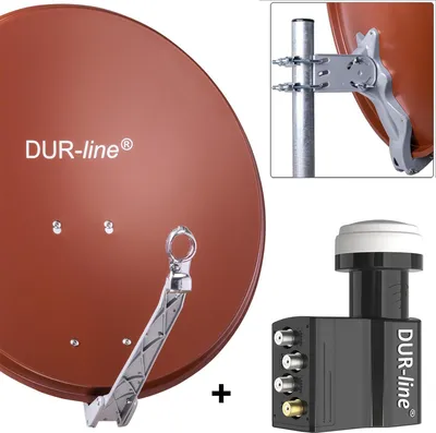 Produktbild von DUR-line Select 60/65 cm Sat Anlage 7 Teilnehmer Komplett Set rot