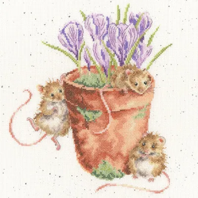 Produktbild von Bothy Threads Kreuzstich Set "Gartenfreunde", Zählmuster, XHD123, 26x26cm