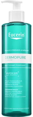Produktbild von Eucerin DermoPure, Reinigungsgel, Unisex, Empflindliche Haut, Reinigend, Schutz, Aqua, Sodium Cocoamphoacetate, Propylene Glycol, Sodium Laureth Sulfate, Sodium Chloride, Citric..., Use the cleansing gel as a first step in your skin care routine - preferably twice daily:morning...