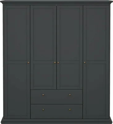 Produktbild von Tvilum 75369igig, Grau, Garderobe, 9 Regale, 4 Tür(en), Grau, Faserplatte mit hoher Dichte (HDF)