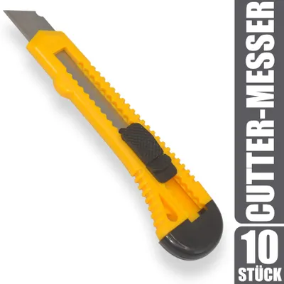 Produktbild von Kunststoff Cuttermesser mit 18mm Abbrechklinge, schwarz/gelb