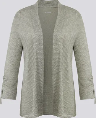 Produktbild von RABE Jacke mit 3/4-Ärmeln, offener Front und Glanz-Effekt, Thymian, Größe 44