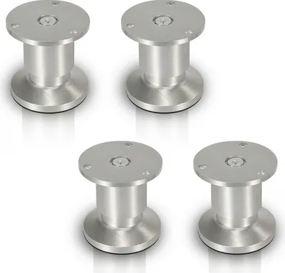 Obrázek produktu pro Fiqops 4x nábytková nožička Nábytkové nožičky Hliníková nožička Průměr 40 mm Výška 100 mm Černá Výškově nastavitelná
