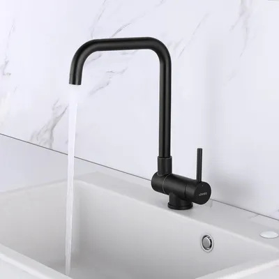 Produktbild von Niederdruck-Küchenarmatur mit 360° Drehung & 400mm Auszug, 2-in-1 Sprühfunktion, 304 Edelstahl, gebürstet, Pull-Kitchen Faucet für Europa