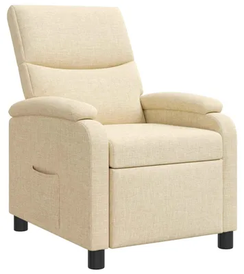 Imagen del producto de Sillón reclinable color crema, tapizado en tela (vidaXL)