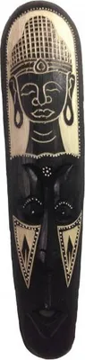 Produktbild von Maske BUDDHA aus Holz, geschnitzt, Größe 50 cm, Holz-Maske aus Bali, Wandmaske