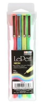 Produktbild von Marvy Uchida Fineliner Set Neon Farben 0,3mm - 4 Stück Stifte