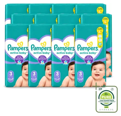 Immagine prodotto di 12 pannolini Pampers Active Baby, taglia 3, 6-10 kg - confezione grande - 12 pezzi