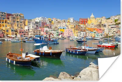 Produktbild von MuchoWow® Poster Boot - Haus - Meer - Italien 120x80 cm - Bilder