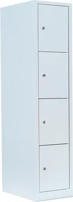 Produktbild von Schließfachschrank Wertfachschrank Fächerschrank Spind 4 Fächer Lichtgrau 523410