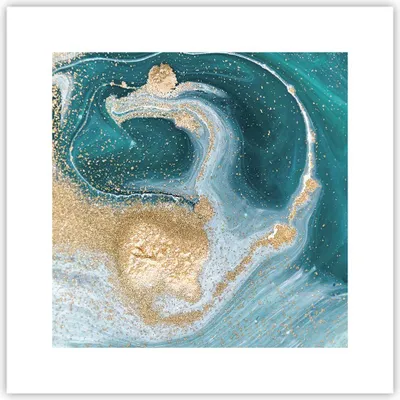 Produktbild von Poster - Poster ohne Rahmen - Golden Türkis Hintergrund - 30x30 cm - Wand Bild - Wanddeko - Wandbilder - Kunstposter - Wandposter - Bilder - Kunstdruck - Wanddekoration - Wandbild - P2XAC30x30-4969