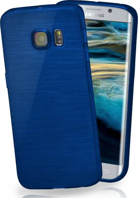 Produktbild von moex® Brushed Case kompatibel mit Samsung Galaxy S6 Edge - Hülle aus Silikon, Blau