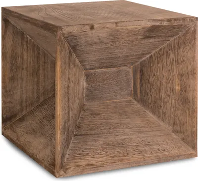 Image de table d'appoint bois cube table de nuit marron