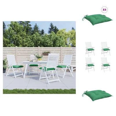 Obrázok produktu pre vidaXL Vankúš na stoličku 4 ks Zelený 50x50x7 cm Oxford látka - vankúš na sedenie