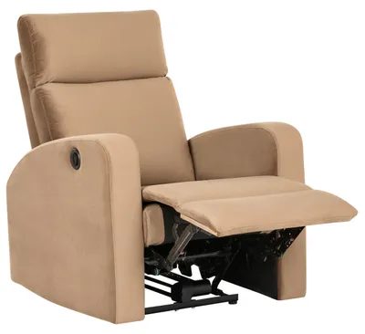 Produktbild von BELIANI Sessel Hellbraun Samt Elektrisch Verstellbar mit Armlehnen Fußablage Relaxfunktion Modern Industriell Relaxsessel Wohnzimmer Büro Arbeitszimmer