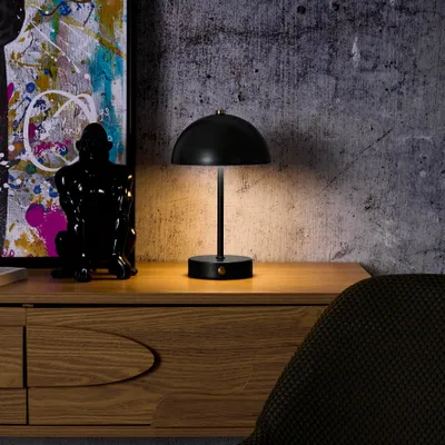 Image de Lampe De Table Lucia Rechargeable Noire H26cm