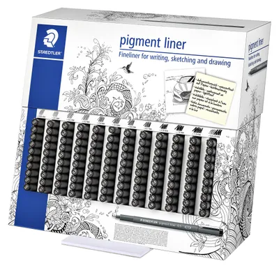 Produktbild von Staedtler 308 CA120, Schwarz, Schwarz, Grau, Fein, Rund, Tinte auf Pigmentbasis, ISO 12757-2