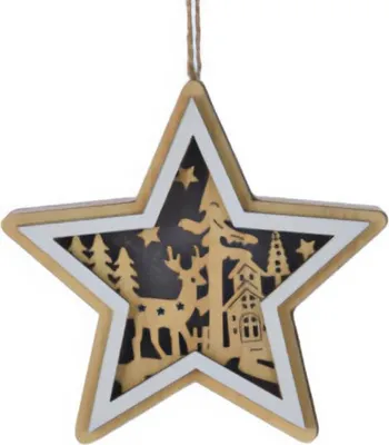Immagine prodotto di Decorazione natalizia in legno da appendere, 12 cm