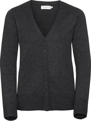 Produktbild von Russell Collection R-715F-0 | LadiesŽ V-Neck Knitted Cardigan - Farbe: Charcoal Marl - Größe: S