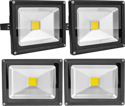 Immagine prodotto di Greenmigo Proiettore LED 4x20W per esterni 230V IP65 impermeabile, luce bianca fredda, illuminazione esterna per giardino, garage, campo sportivo, hotel
