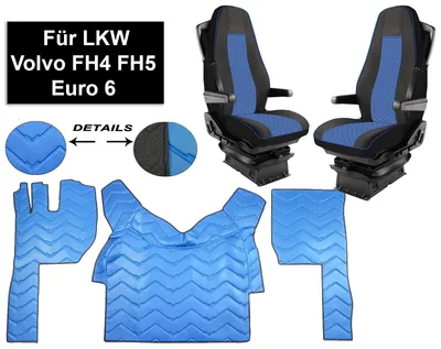 Produktbild von LKW Fußmatten + Sitzbezüge 1+1 Für LKW Volvo FH4/FH5 Automatik BLAU