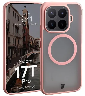 Produktbild von Handyhülle mit Magnetring für Xiaomi 17T Pro, Bizon Case MatteO, Getönt-Hellrosa