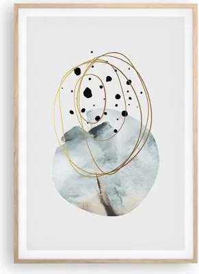 Produktbild von Gerahmtes Poster - Rahmen in heller Eiche - Modern Abstraktion Flecken - 70x100 cm - Wand Bild - Wanddeko - Wandbilder - Kunstposter - Wandposter - Bilderrahmen - Bilder - P2NPA70x100-4782