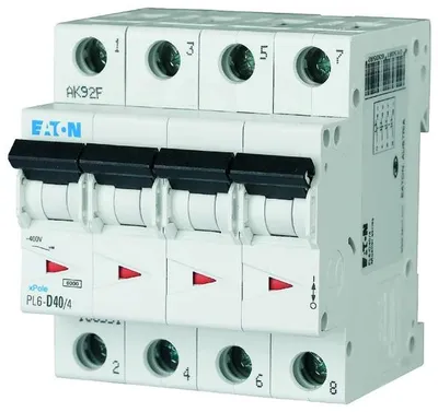 Obrázok produktu pre Miniatúrny istič 4P C 40A 6kA AC PL6-C40/4 166528